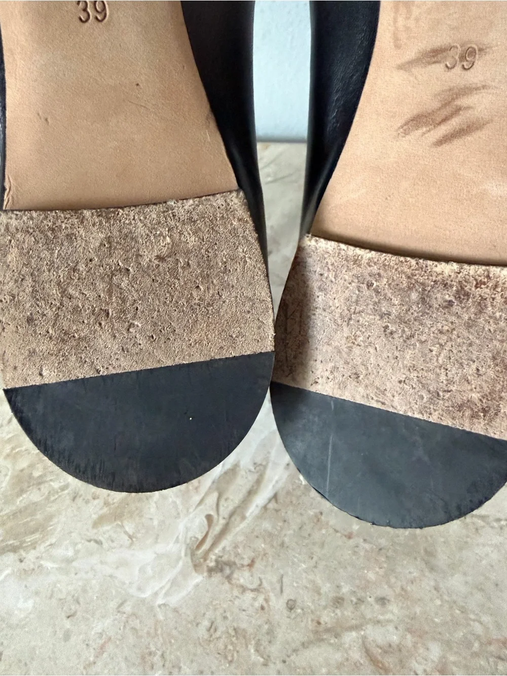 Chloé Lauren Scalloped Ballet Flat Chloe Black Leather Size 39 US 8.5 Designer